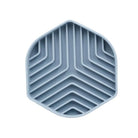 Gamelle anti glouton chat en silicone bleue avec rainures pour ralentir la vitesse de repas