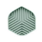 Gamelle anti glouton chat en silicone vert pastel avec motifs géométriques pour ralentir la prise alimentaire