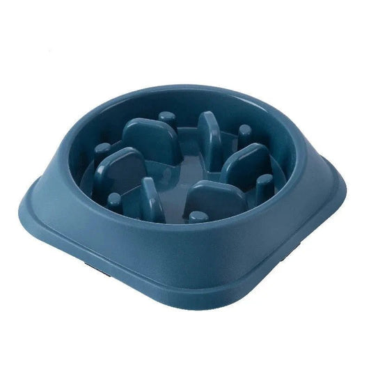 Gamelle anti glouton chien bleue de la marque Oscar et Plume pour ralentir la vitesse de repas