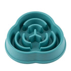 Gamelle anti glouton chien Oscar et Plume en plastique bleu pour ralentir la prise de nourriture