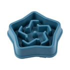 Gamelle anti glouton chien en plastique bleu forme étoile pour ralentir la vitesse d'alimentation