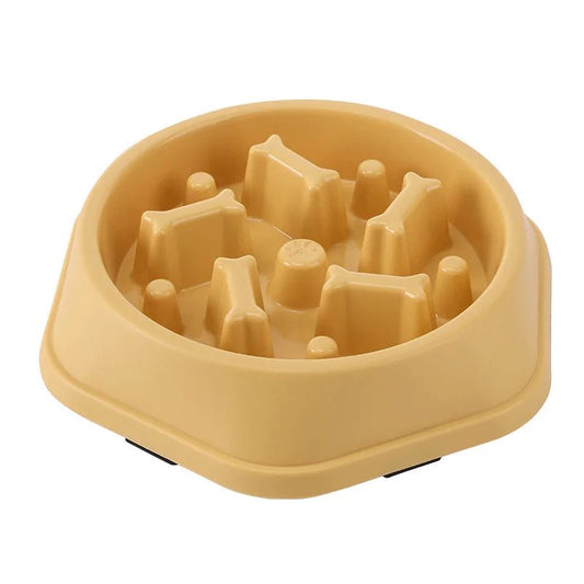 Gamelle anti glouton chien beige Oscar et Plume pour ralentir la prise de nourriture