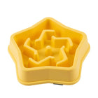 Gamelle anti glouton chien en plastique jaune forme étoile pour ralentir la prise de nourriture