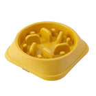 Gamelle anti glouton chien jaune avec compartiments lents pour ralentir la prise alimentaire