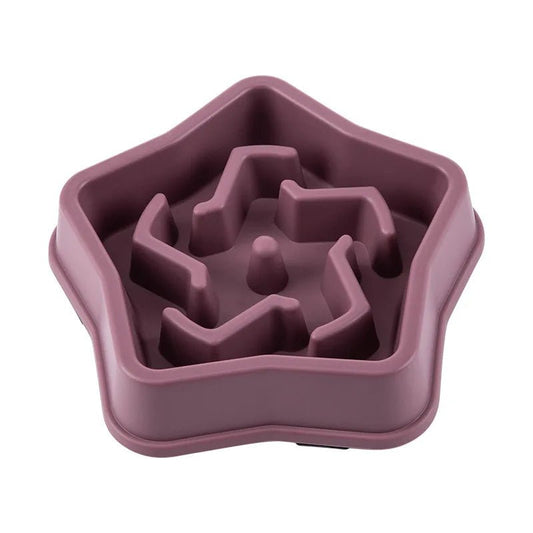 Gamelle anti glouton chien en plastique violet forme étoile pour ralentir la prise alimentaire