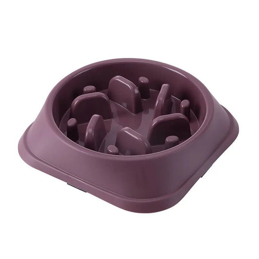 Gamelle anti glouton chien Oscar et Plume en plastique violet pour ralentir l'alimentation