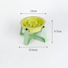 Gamelle anti glouton pour chien en vert avec protection des bords et support en fer, capacité de 150 ml