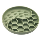 Gamelle anti-glouton silicone verte avec compartiments en forme de nid d'abeille et vagues