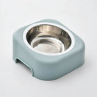 Gamelle anti-renversement petit chien en acier inoxydable avec support bleu clair Oscar et Plume