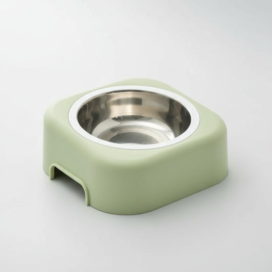 Gamelle anti-renversement petit chien Oscar et Plume en acier inoxydable avec support vert pâle