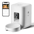 Gamelle automatique chien chat blanche avec caméra intégrée et application mobile Oscar et Plume