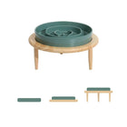 Gamelle céramique anti glouton Oscar et Plume avec socle en bois sur pieds pour alimentation lente