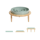 Gamelle céramique anti glouton verte sur support en bois naturel Oscar et Plume pour animaux