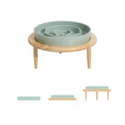 Gamelle céramique anti glouton verte sur support en bois naturel Oscar et Plume pour animaux