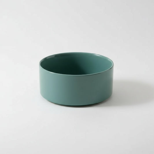 Gamelle céramique chat de couleur vert émeraude avec design simple et moderne