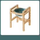 Gamelle céramique réglable chien avec support en bois naturel pour une alimentation confortable