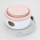 Gamelle de voyage petit chien pliable en silicone rose avec poignée de transport