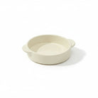 Gamelle design chien blanche minimaliste en céramique avec petites poignées latérales