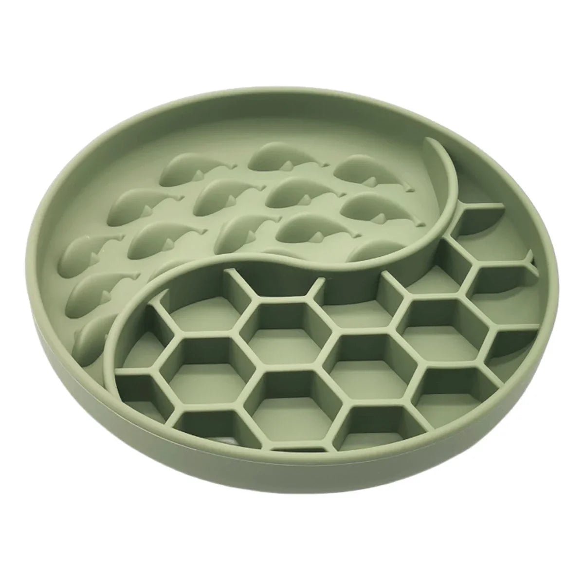 Gamelle en silicone pour alimentation lente, anti glouton Oscar et Plume Vert