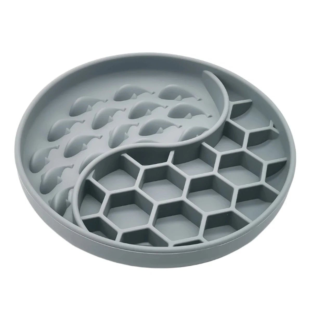 Gamelle en silicone pour alimentation lente, anti glouton Oscar et Plume Gris