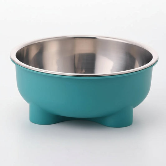 Gamelle inox pour chien avec base antidérapante bleue Oscar et Plume