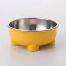 Gamelle inox pour chien avec extérieur jaune et intérieur en acier inoxydable durable