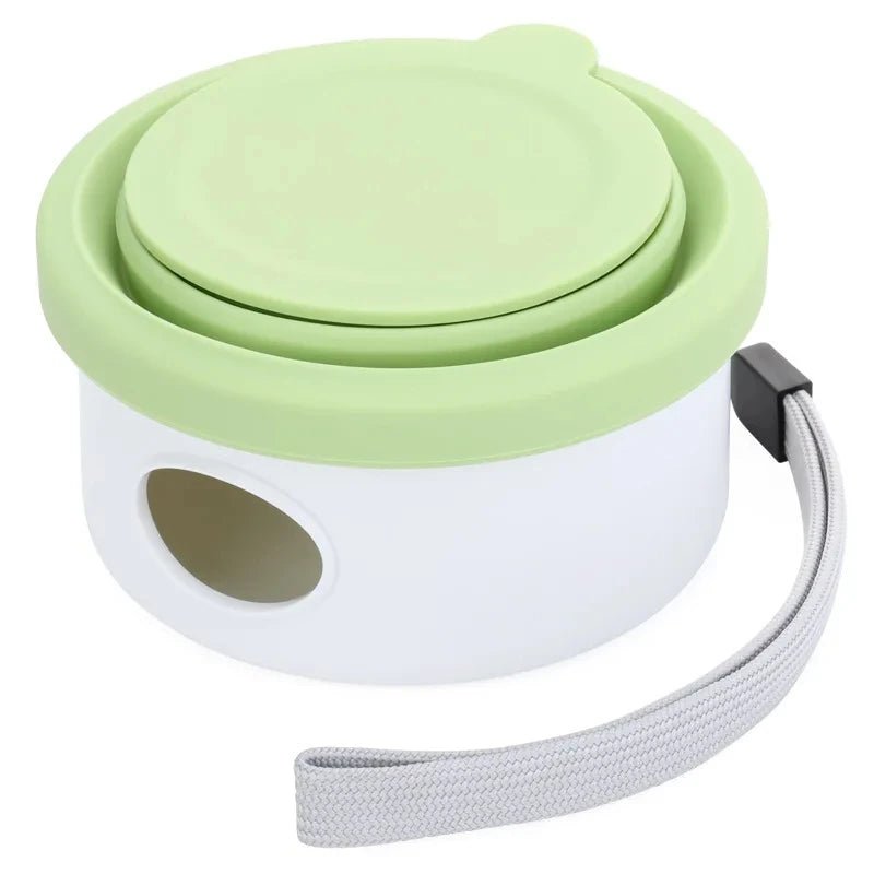 Gamelle pliable avec distributeur de sac intégré pour petit chien Oscar et Plume Vert