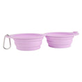 Load image into Gallery viewer, Gamelle Pliable double en Silicone pour Petit Chien et Chat Oscar et Plume Rose
