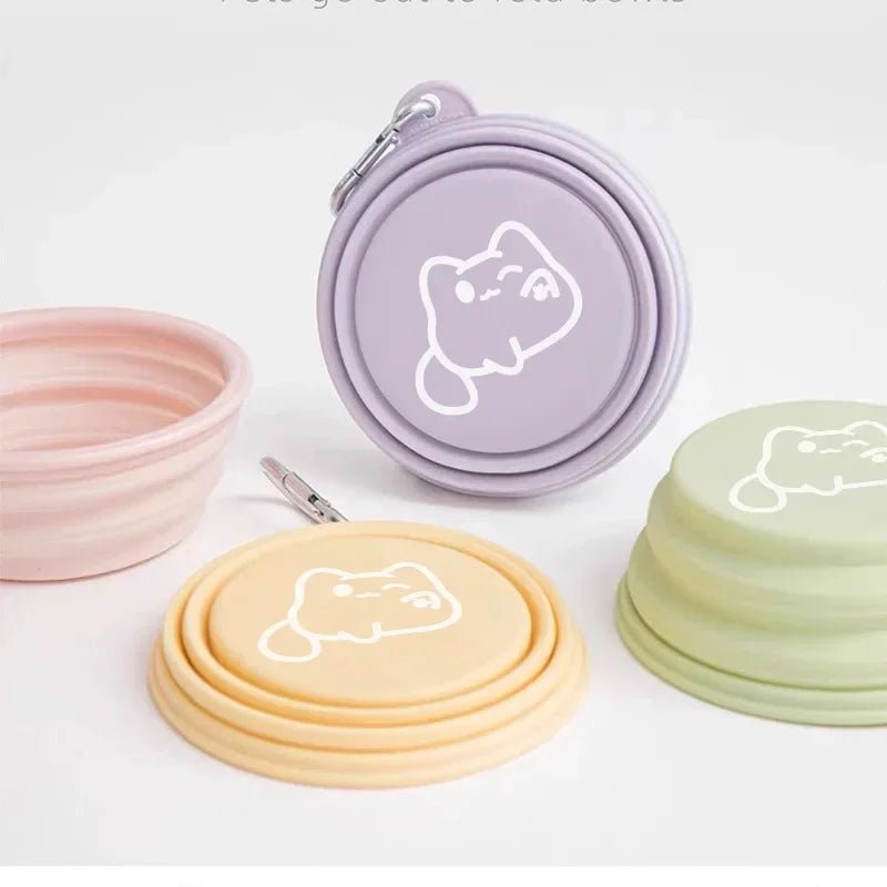 Gamelle pliable En Silicone Pour petit chien et chat Oscar et Plume Jaune