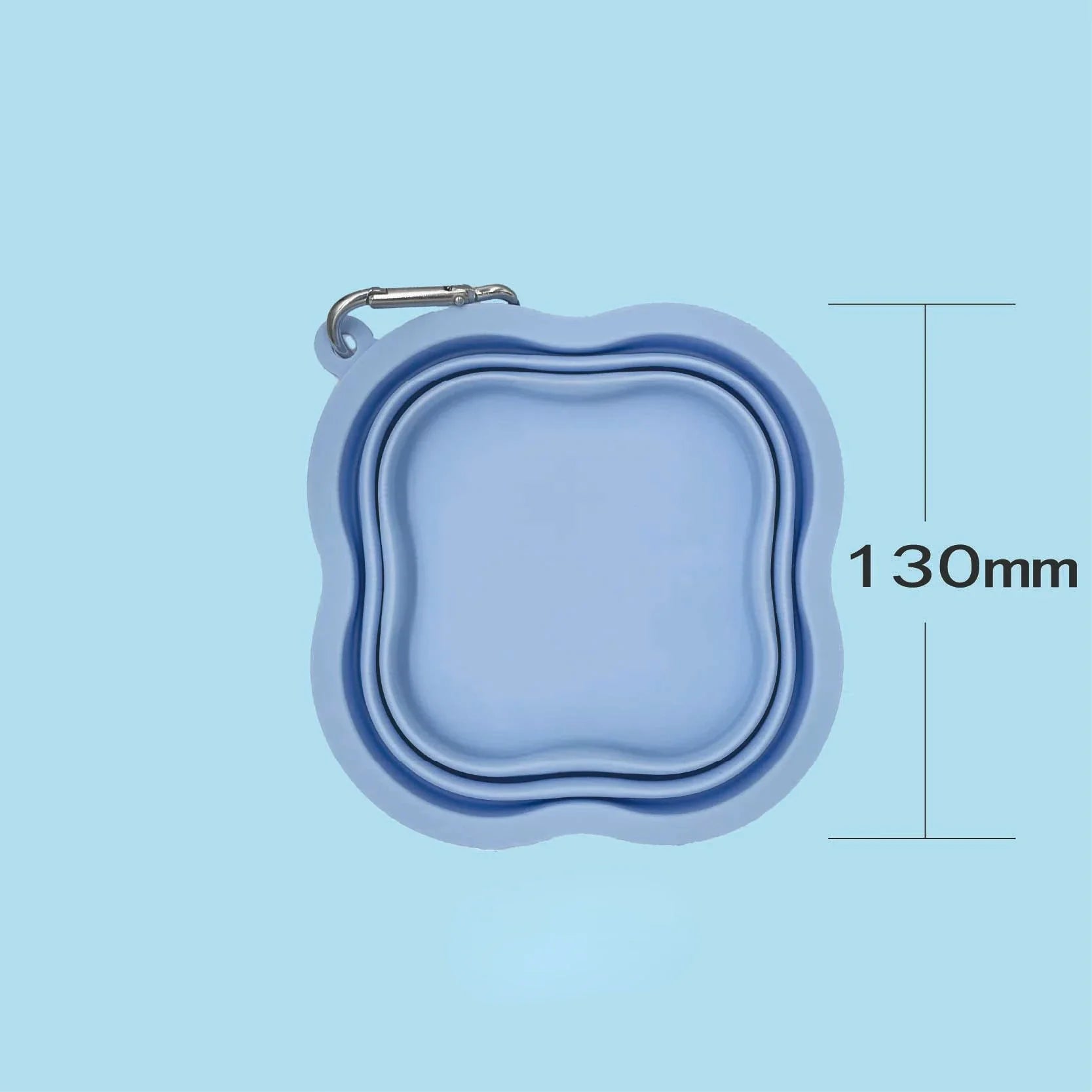 Gamelle pliable pour chien chat bleue compacte avec mousqueton pour transport facile