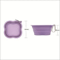 Charger l'image dans la visionneuse de la galerie, Gamelle pliable pour chien chat en silicone violet avec mousqueton pour transport facile

