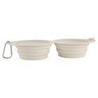 Gamelle pliable silicone beige avec double compartiment et mousqueton Oscar et Plume