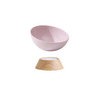 Gamelle pour chat en rose avec support en bois pour un style élégant dans votre maison