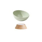 Gamelle pour chat en céramique avec support en bois moderne pour un repas élégant