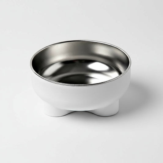 Gamelle séparable chien et chat en acier inoxydable avec base blanche antidérapante