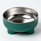 Gamelle séparable chien et chat Oscar et Plume en acier inoxydable avec extérieur vert