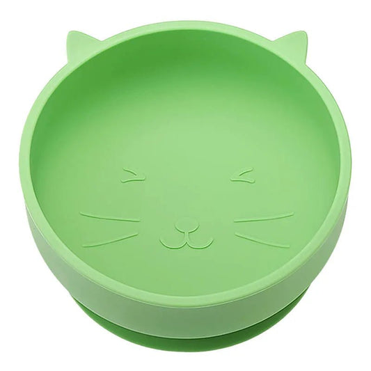Gamelle silicone antidérapante verte en forme de chat pour animaux de compagnie Oscar et Plume