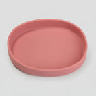 Gamelle silicone chien de couleur rose avec design simple et bord légèrement surélevé