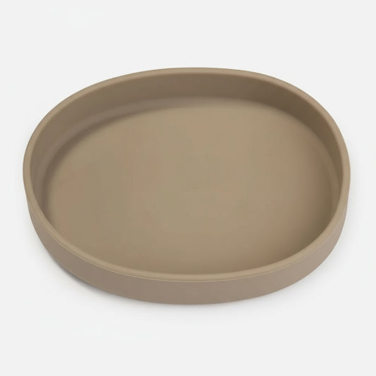 Gamelle silicone chien beige de forme ovale pour repas facile et hygiénique des animaux