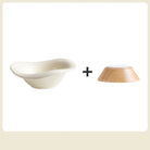 Gamelle surélevée pour chat en céramique avec support en bois pour un repas confortable