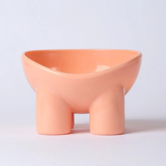 Gamelle surélevée pour chat et chien couleur pêche avec design moderne et confortable