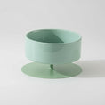 Charger l'image dans la visionneuse de la galerie, Gamelle surélevée pour chat en métal vert avec un design moderne et élégant

