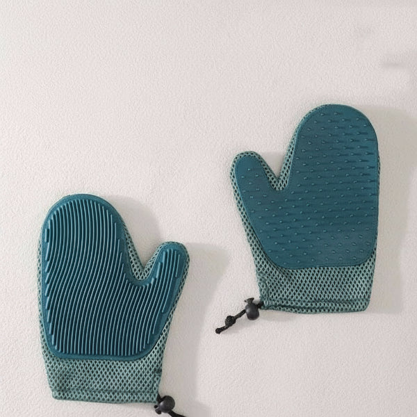 Gants De Toilettage Pour Animaux KIRZAX - 1 Paire En Silicone Rose, Pour Enlever Les Poils, Brosser Et Masser Chats Et Chiens