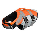 Gilet de sauvetage chien orange et gris avec poignées et sangles réglables par Oscar et Plume