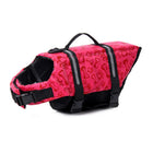 Gilet de sauvetage chien rose avec motifs pattes et os et bandes réfléchissantes de Oscar et Plume