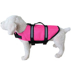 Gilet de sauvetage chien rose avec bandes réfléchissantes et poignée noire par Oscar et Plume