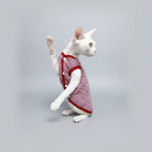 Gilet pour chat Oscar et Plume à rayures rouges et blanches pour un style élégant