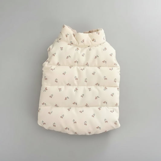 Gilet réversible pour chien avec motifs floraux doux, parfait pour les promenades élégantes