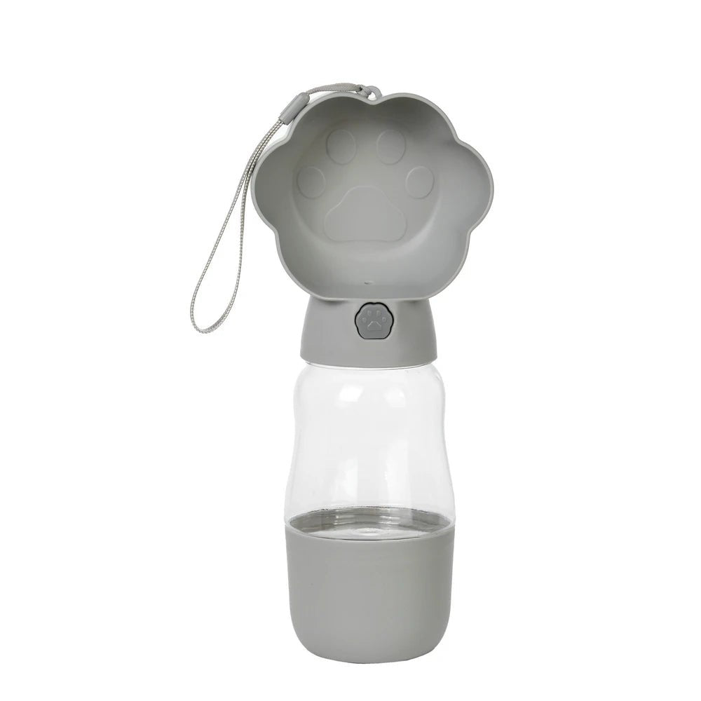 Gourde 2 En 1 pour chien et chat Oscar et Plume Gris - 500ml