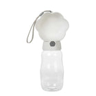 Gourde design pour chien chat Oscar et Plume avec bol intégré blanc et bouteille transparente